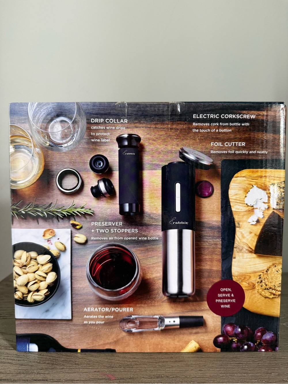 Rabbit 8-Piece Electric Wine Set - Black & Stainless - Picture 5 of 6